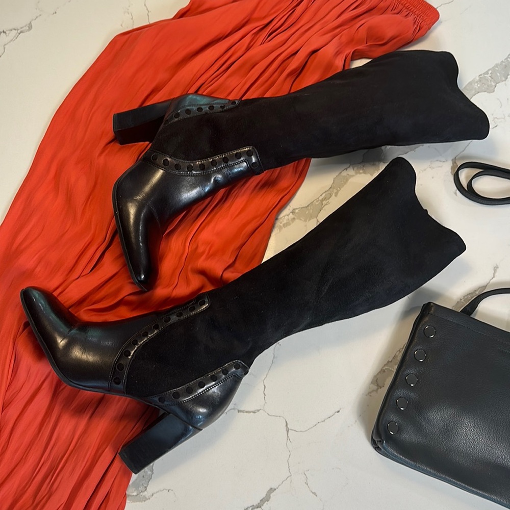 Black Vegan Leather Franco Sarto Boots